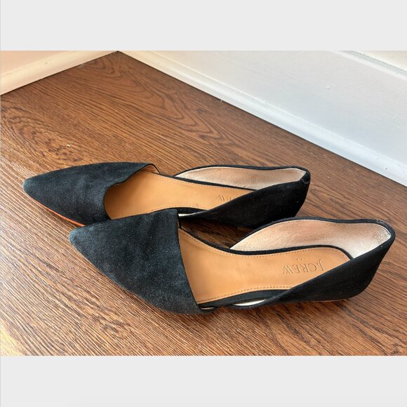 J. Crew Black Zoe Suede D'Orsay Pointed Toe Flats - Size 6.5 - Picture 3 of 5
